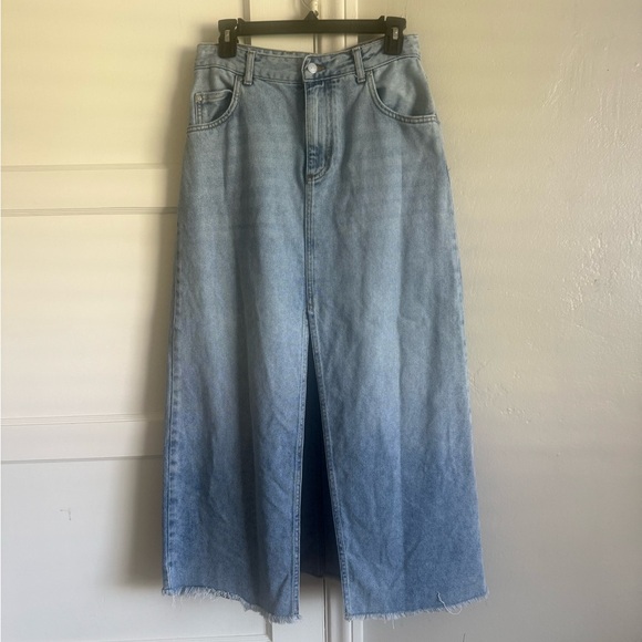Pilcro Dresses & Skirts - PILCRO THE MADI FRONT-SLIT DENIM SKIRT